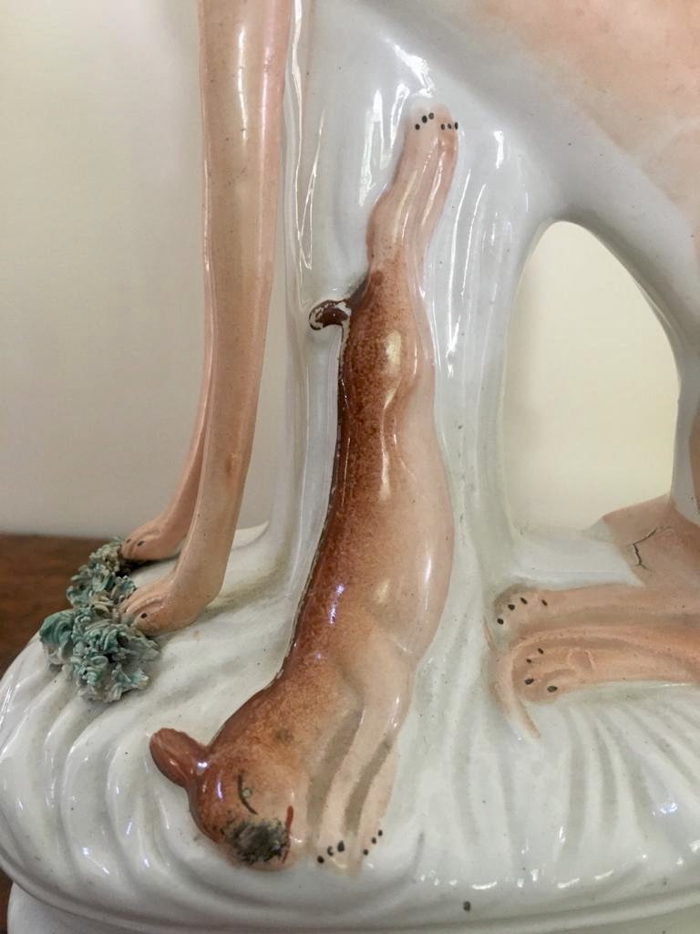 Fine Pair of Antique Staffordshire Greyhounds - Image 5